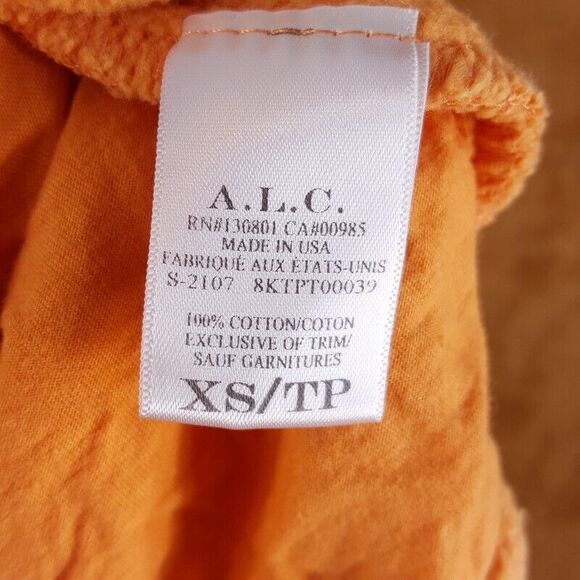 A.L.C. Sweatpants Womens XS Orange Pull On Drawstring Terry High Rise Lounge - Picture 5 of 9